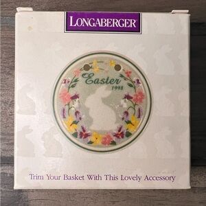 Longaberger 1998 Easter Bunny Tie-on accessory for your Spring Basket